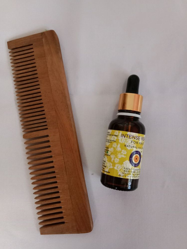 Neem Wooden Comb & Hair Oil