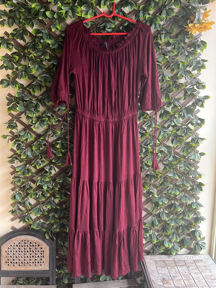 Maroon Color Westside Brand Gown