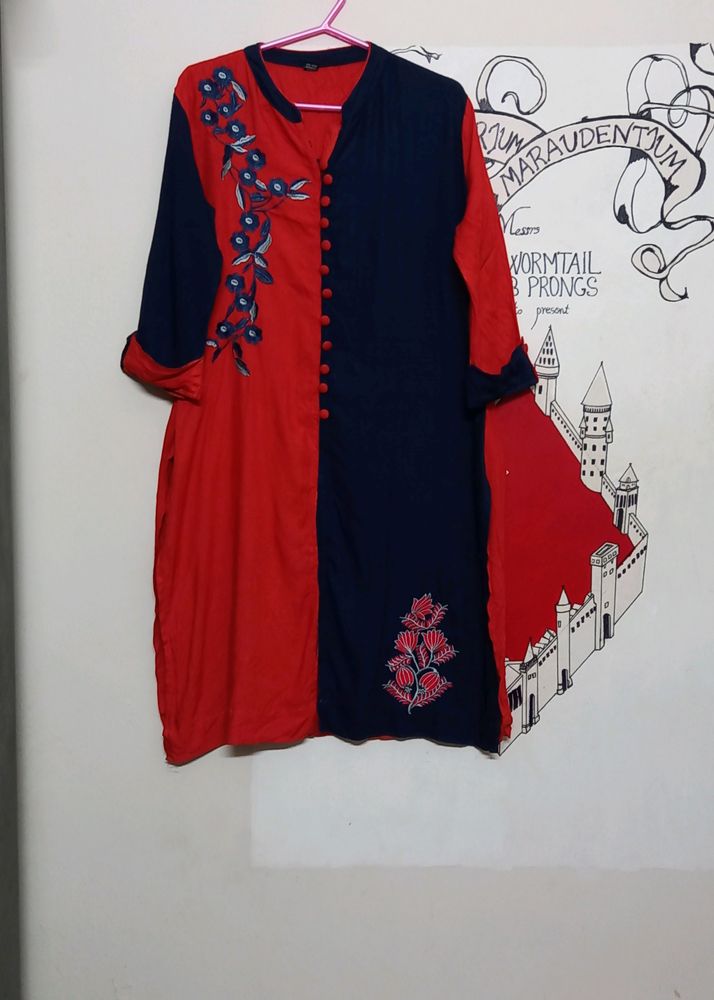 A Daily Wear Kurti With Beautiful Embroidery