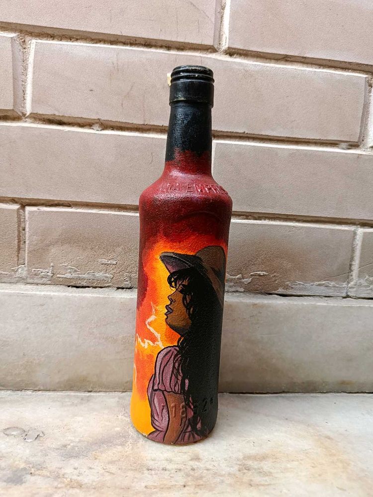 Handpainted Bottle Art (Clearance Sale)