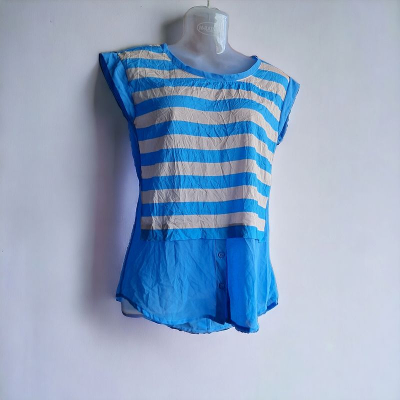 Stylish Super Cool Blue Western Top