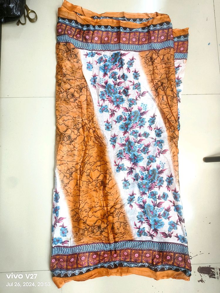 Cotton Flower Print Dupatta 01