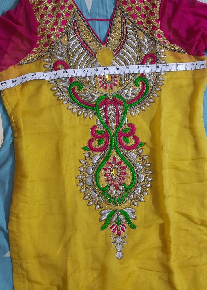 Stitched Party Wear Kurti And Dupatta