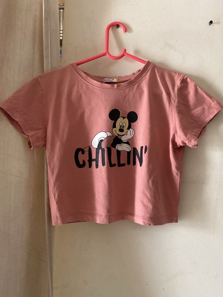 Micky printed M Size Crop Top