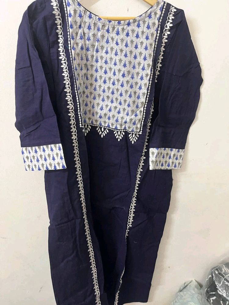 Cotton Kurta With Embroidery