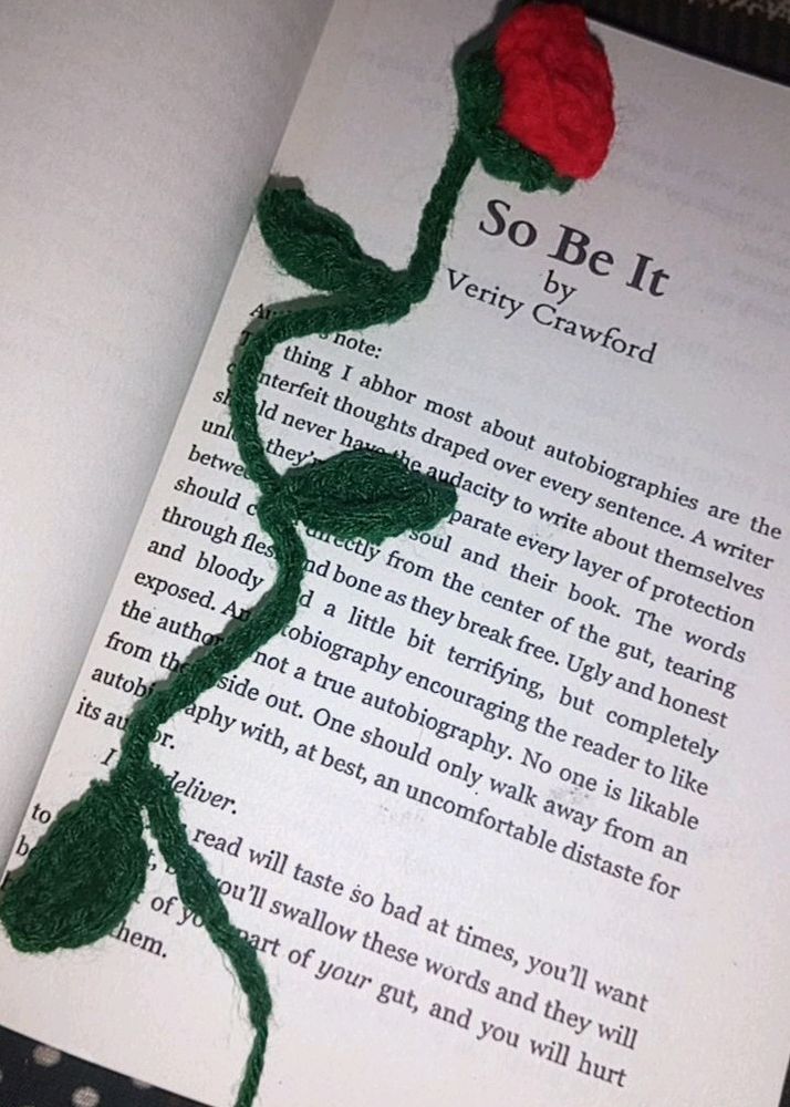 Rose Crochet Bookmark