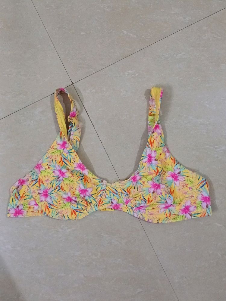 Bright Yellow Bikini Top Kum Bra