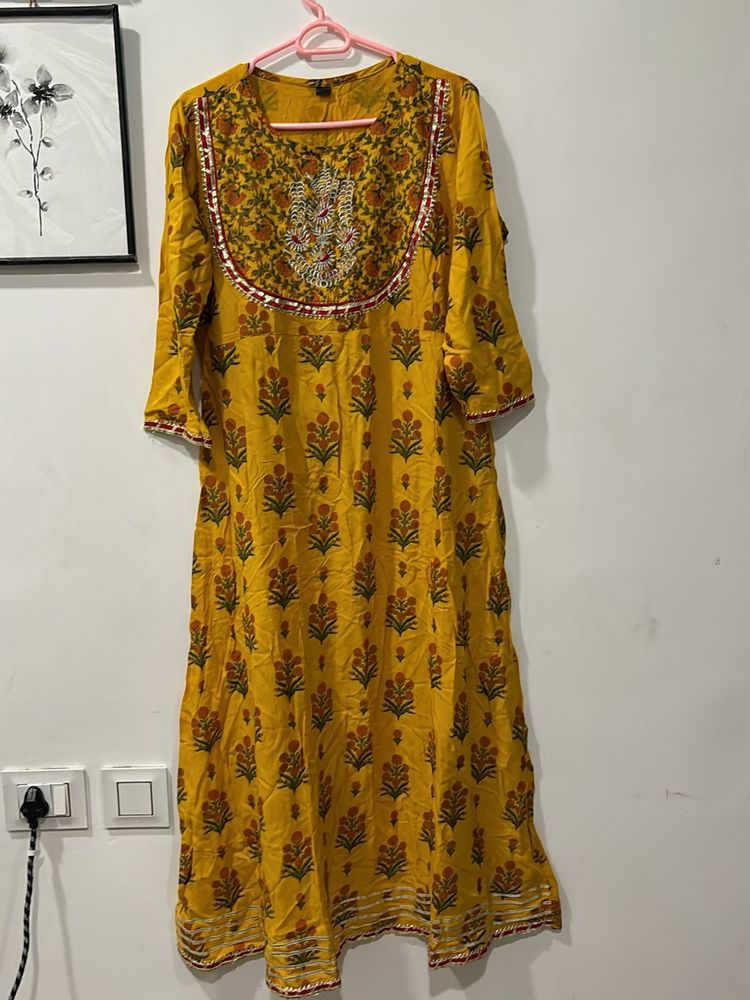 Mustard Yellow Sharara Set