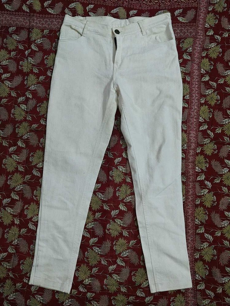 Women's White Denim Pant