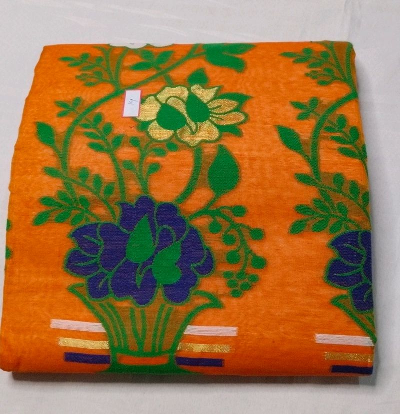 Cotton Jamdani Saree Without Blouse Piece