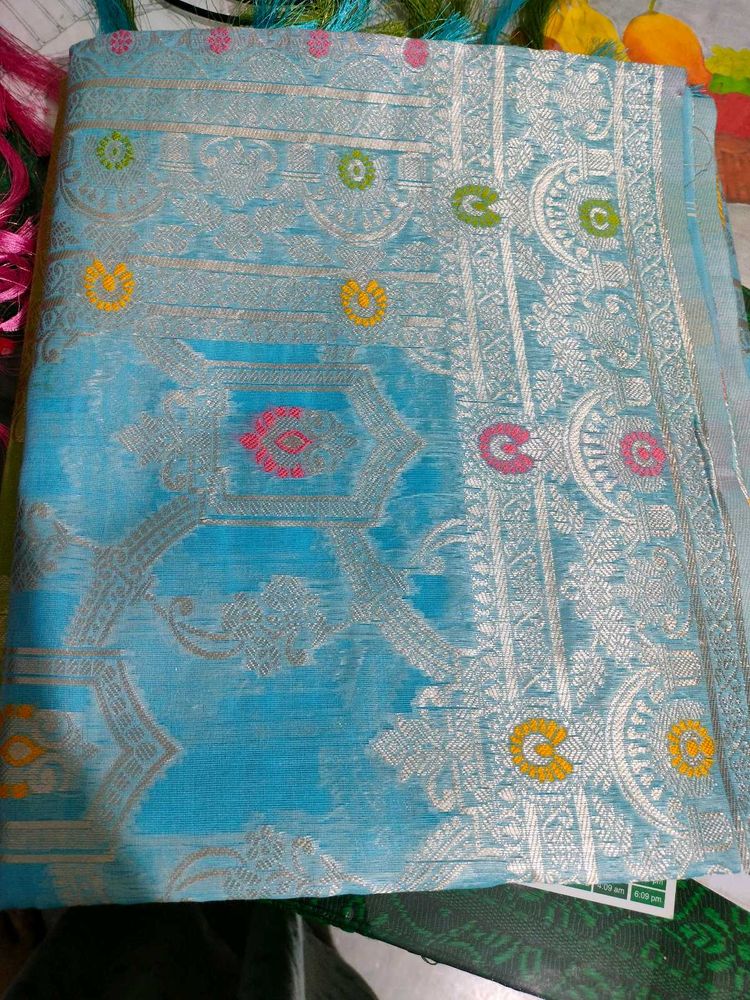 New Banarasi Soft Cotton Linen Saree