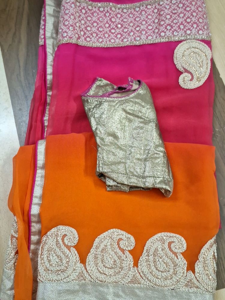 Double Shaded Saree With Blouse