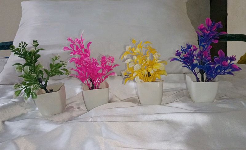 4pc Mini Artificial Plants for Home & Office Decor