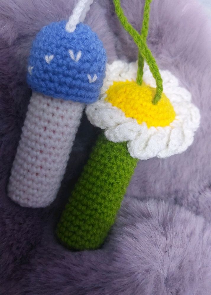 Crochet Mushroom Lipbalm Holder