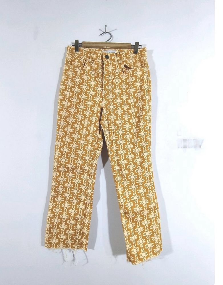 Mustard Floral Print Women’s Trouser