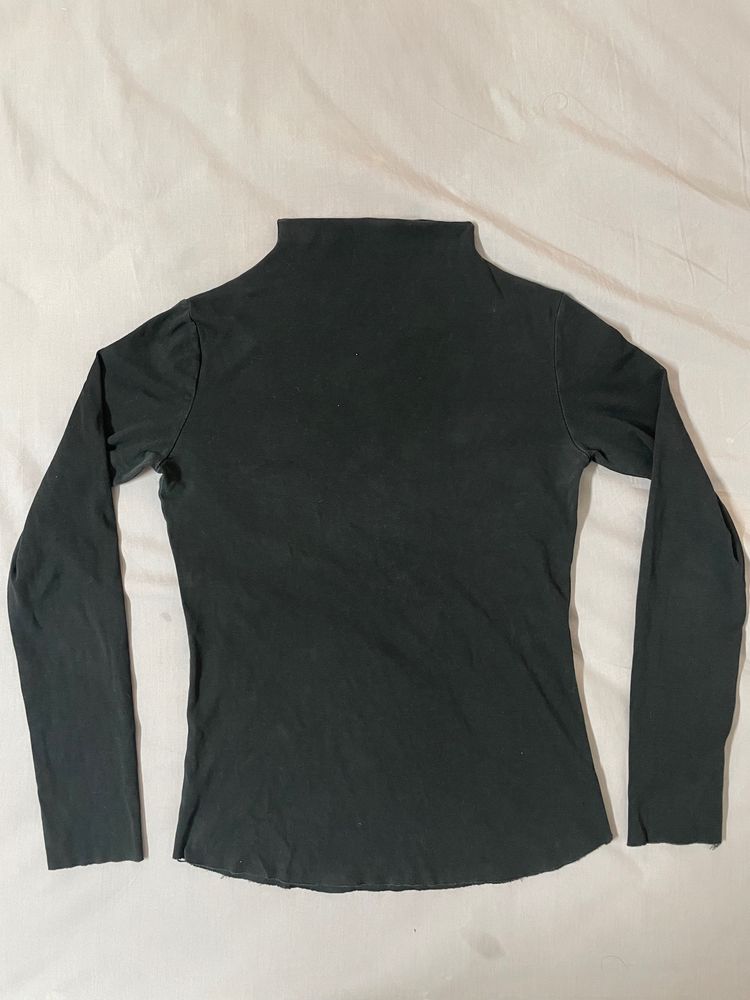 High Neck Charcoal Top