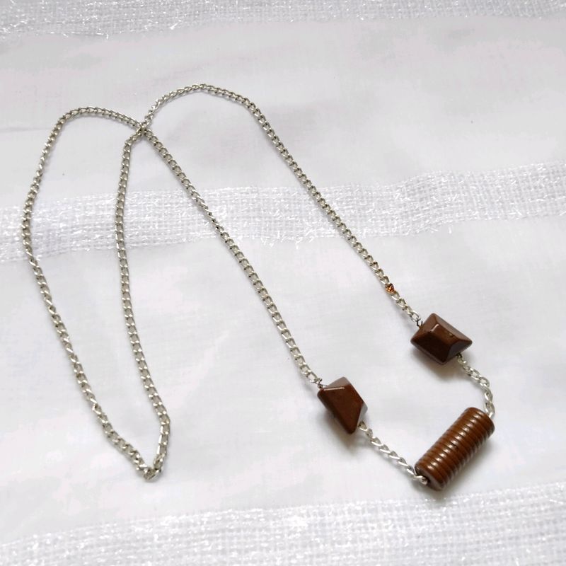 Chocolate Colour Simple Minimal Necklace