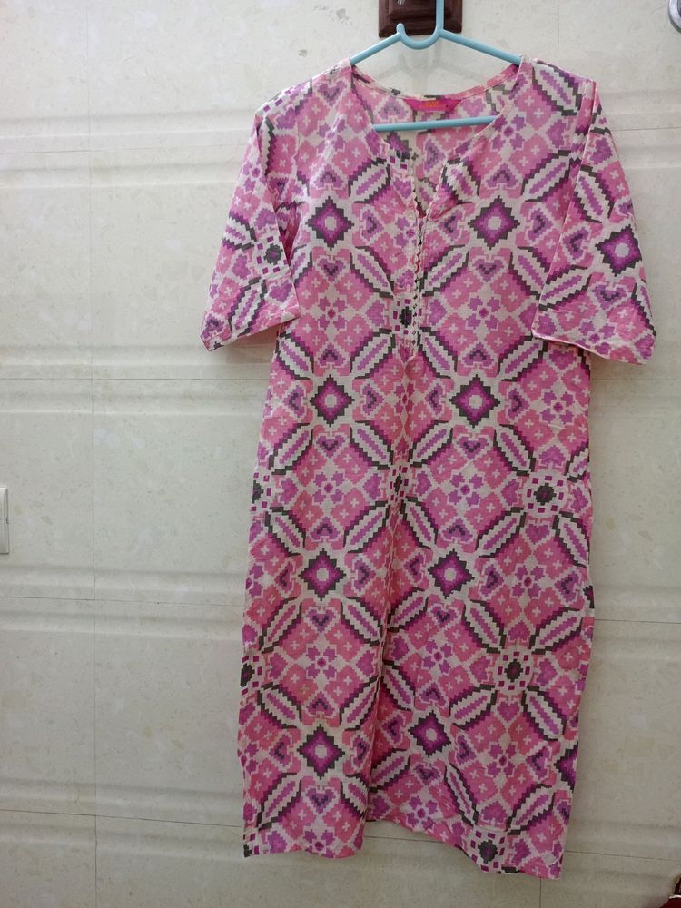 Block Print Straight Kurti For Women's