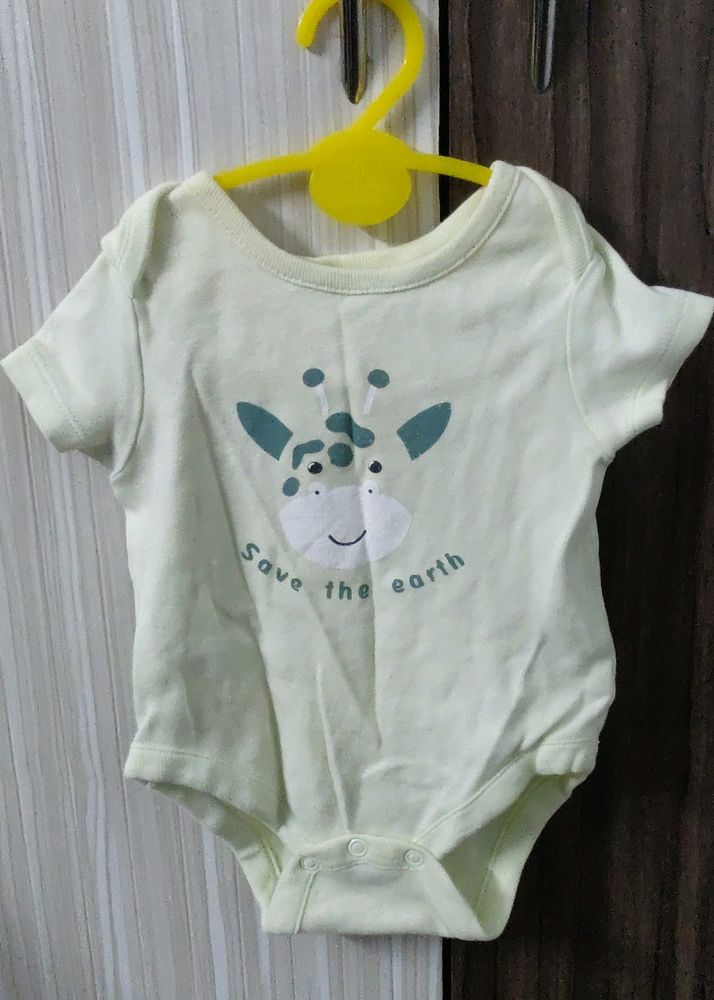 Green Romper With Giraffe Print