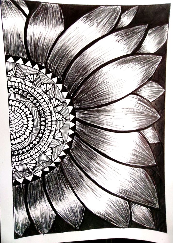 Mandala Sunflower Art