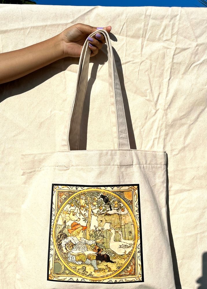 Vintage Inspired Canvas Tote Bag