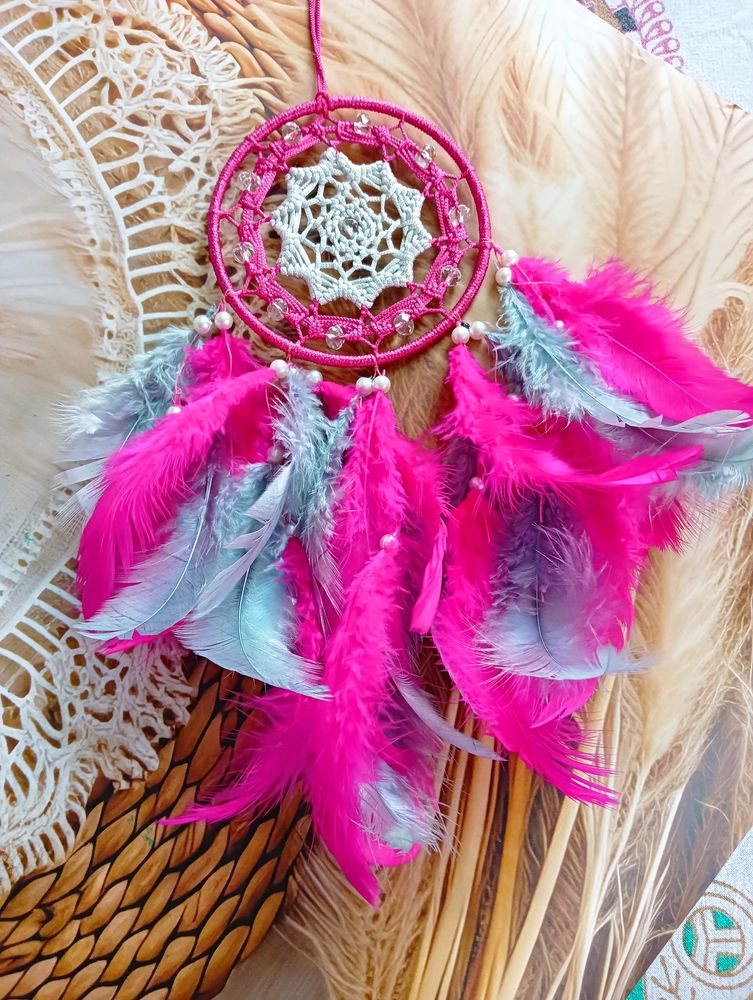 Pink And Grey Dreamcatcher