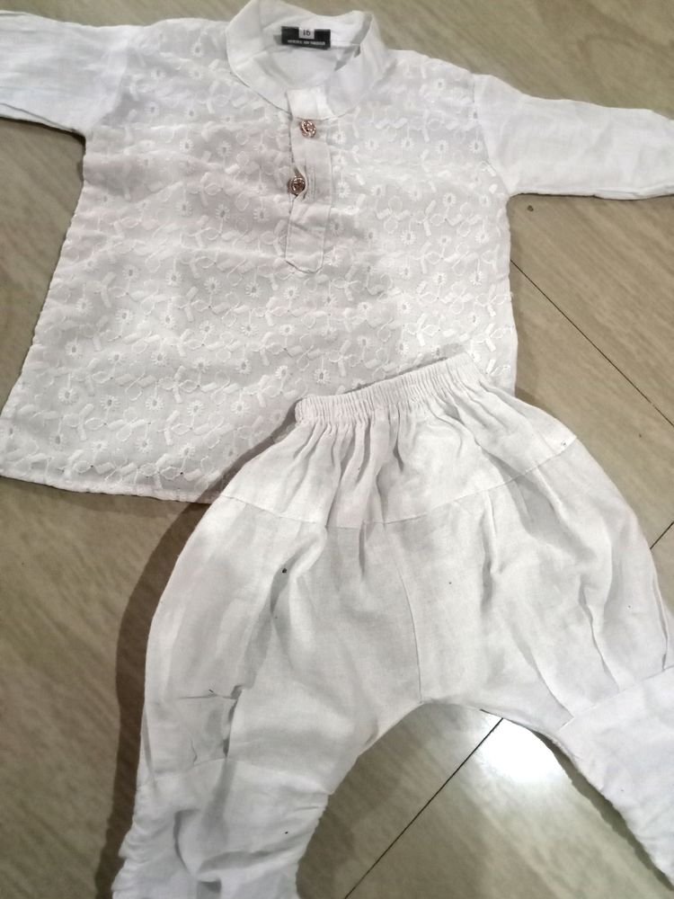 Chikankari Kurta With Dhoti Pajama