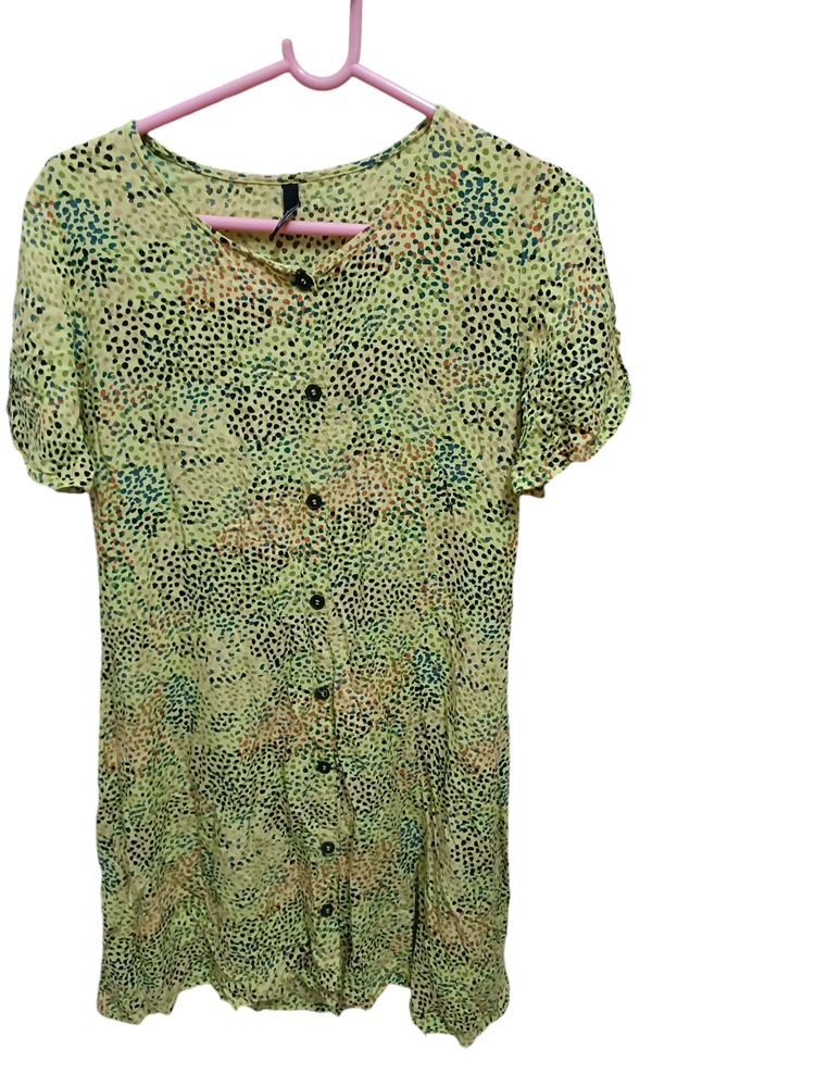 Rio Yellow Multicolour Dots Printed Dress