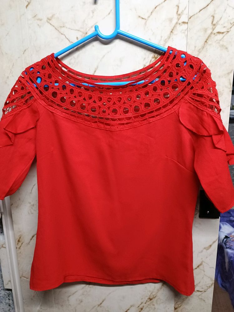 Red Georgette Top