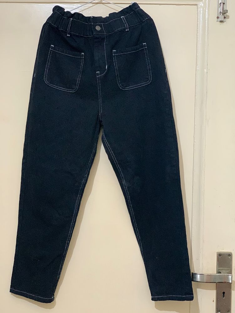 Black Fit Mid Rise Jeans