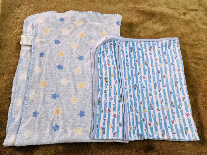 Set Of 2 Blue Baby Blankets