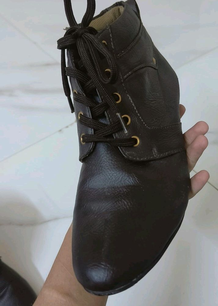 Brown Leather Ankle Boots