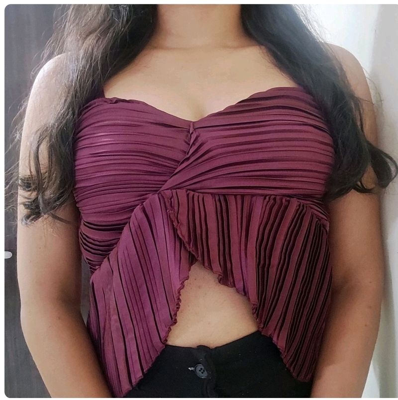 Satin Shoulder Straps Ladies Crop Top