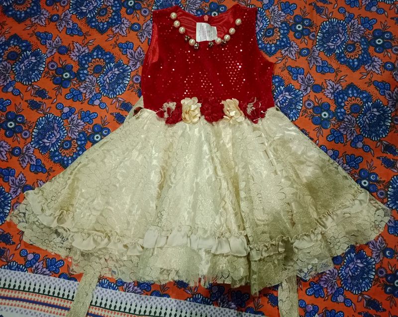 Preety Red Dress For Girl