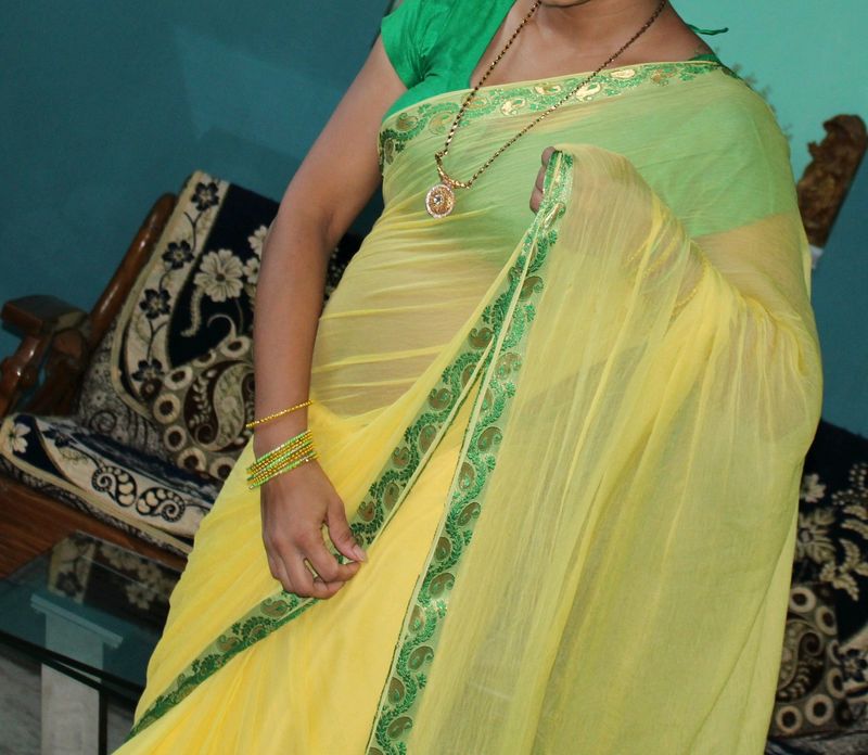 Lime Green Clr Saree