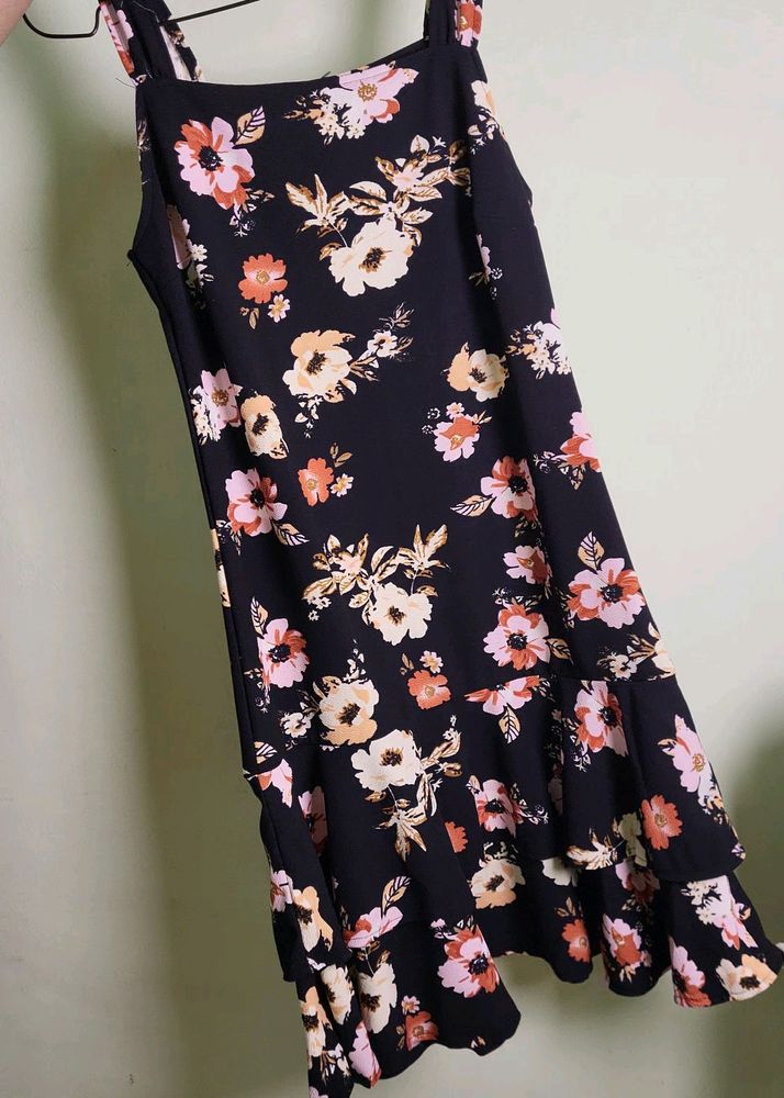 Floral  Black Dress - Brand New