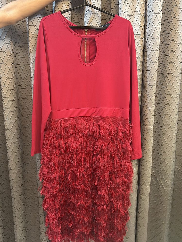 Red Ruffled Dress