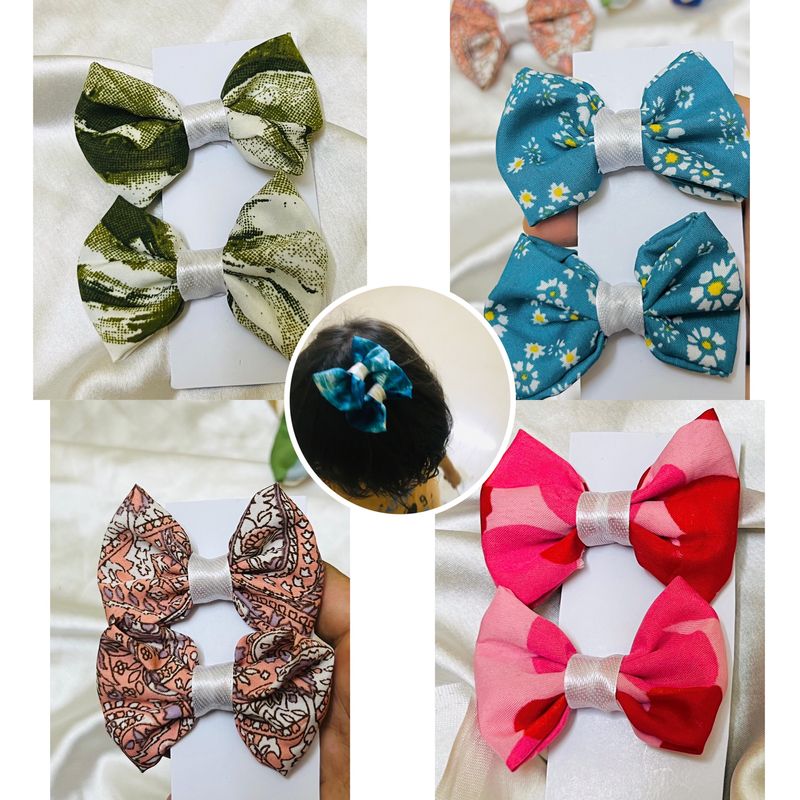 Combo Of 8 Bow Hair Accessories