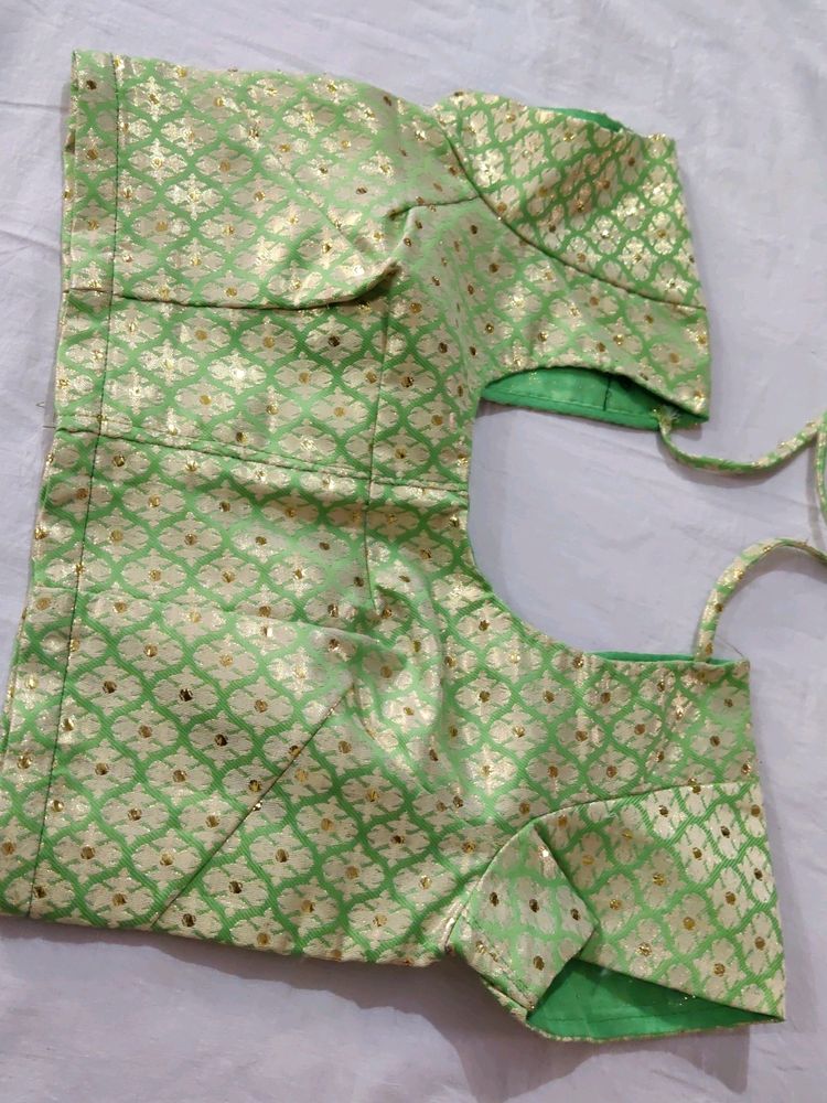 Blouse Brocade Silk Green