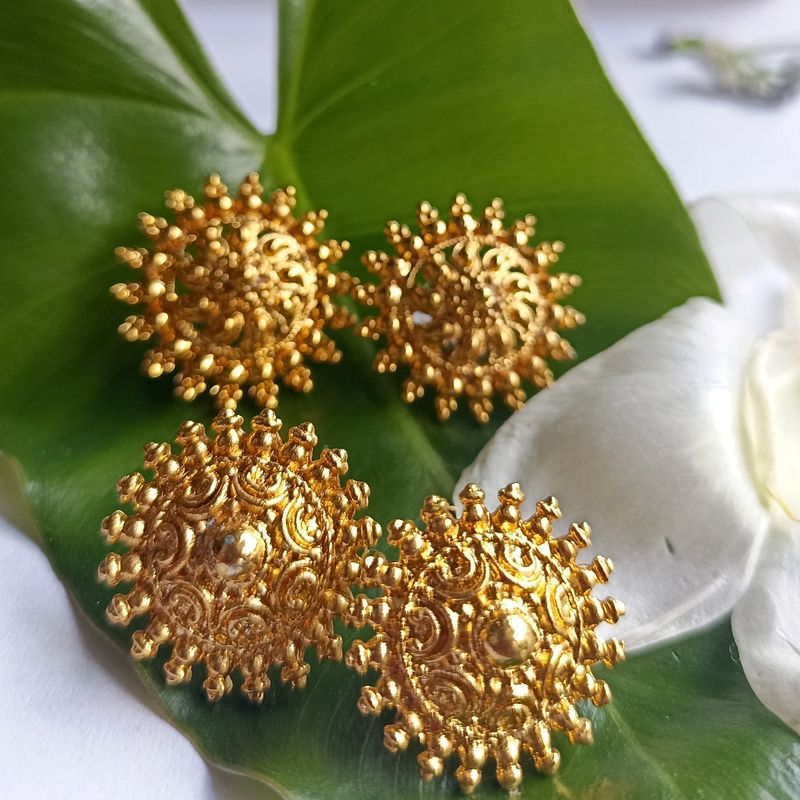 Beautiful Gold Plated Studs and Earrings