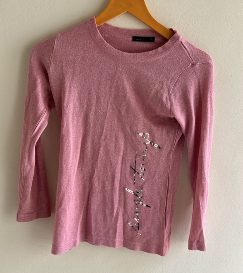 Glitter Fabric Pink Top