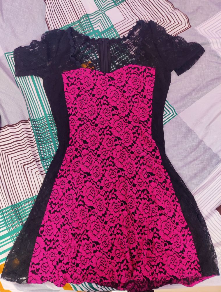 Aesthetic Pink & Black Dress🖤💕