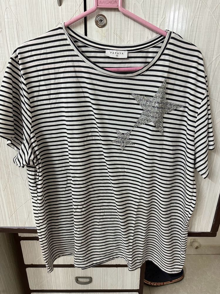 Tshirt With Stripes.