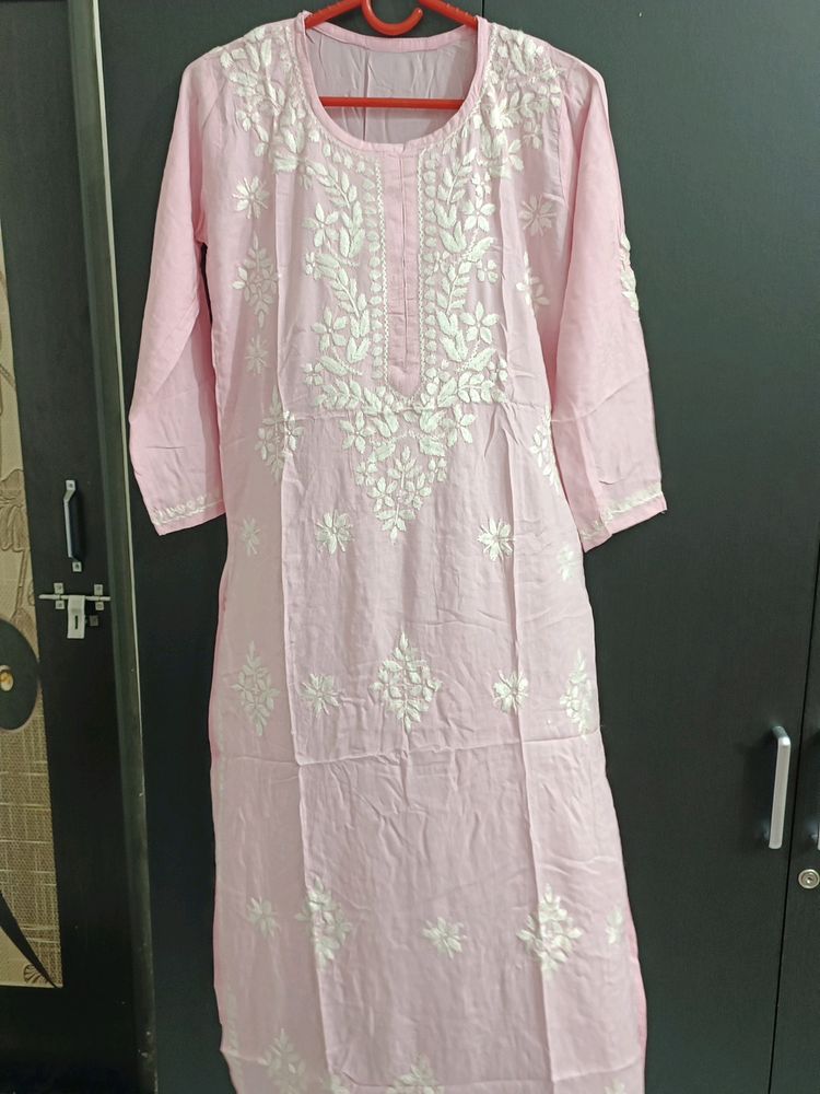 Pink Chickenkari Kurta