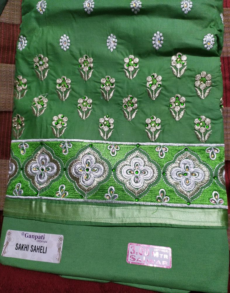 Unstitched Beautiful Green Suit