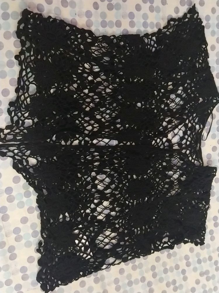 Black Crochet Top