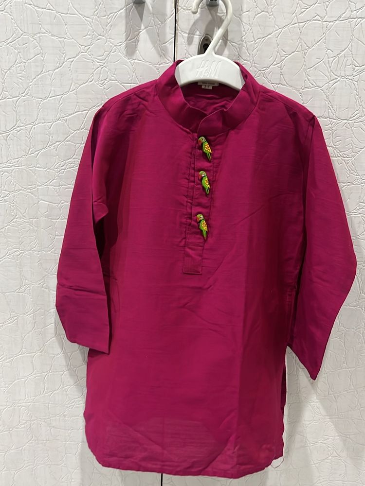 Parrot Emblishment Kurta