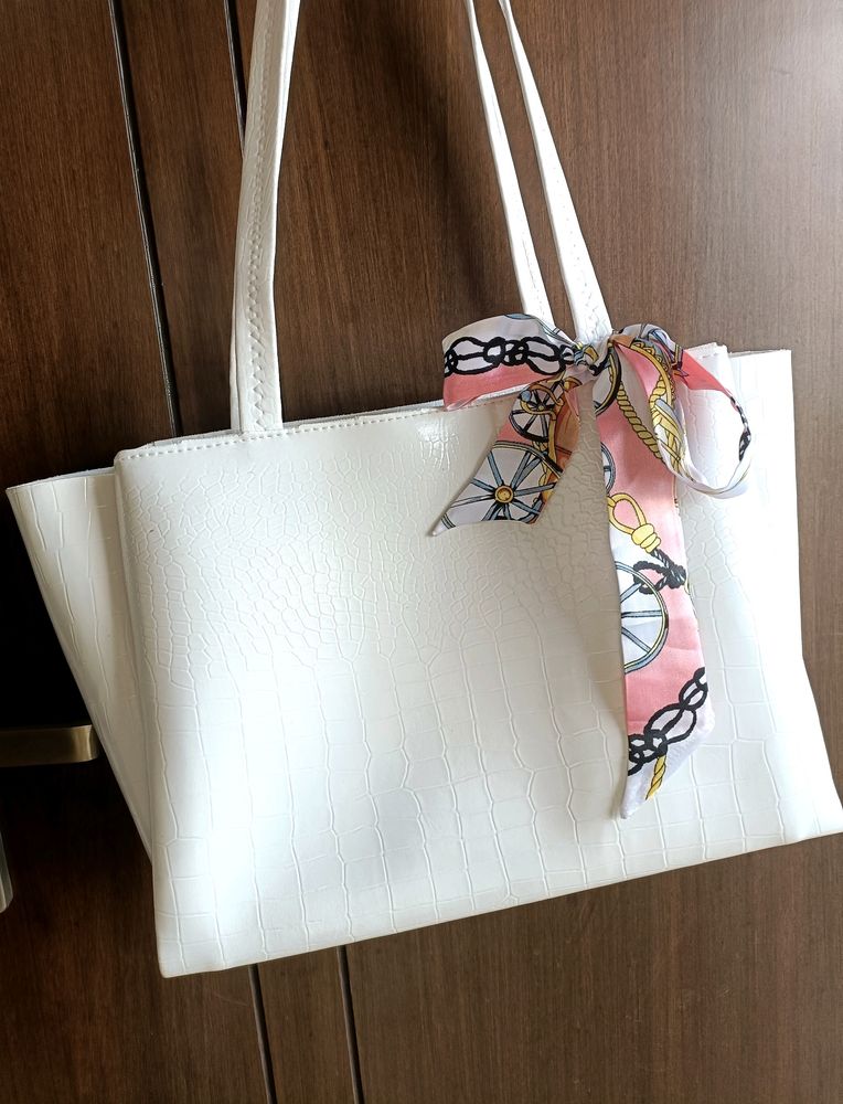 White Colour Shoulder Bag Handbag