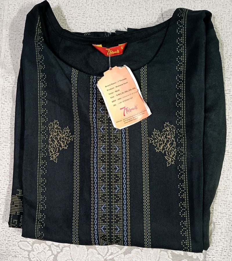 Black Crepe Kurta