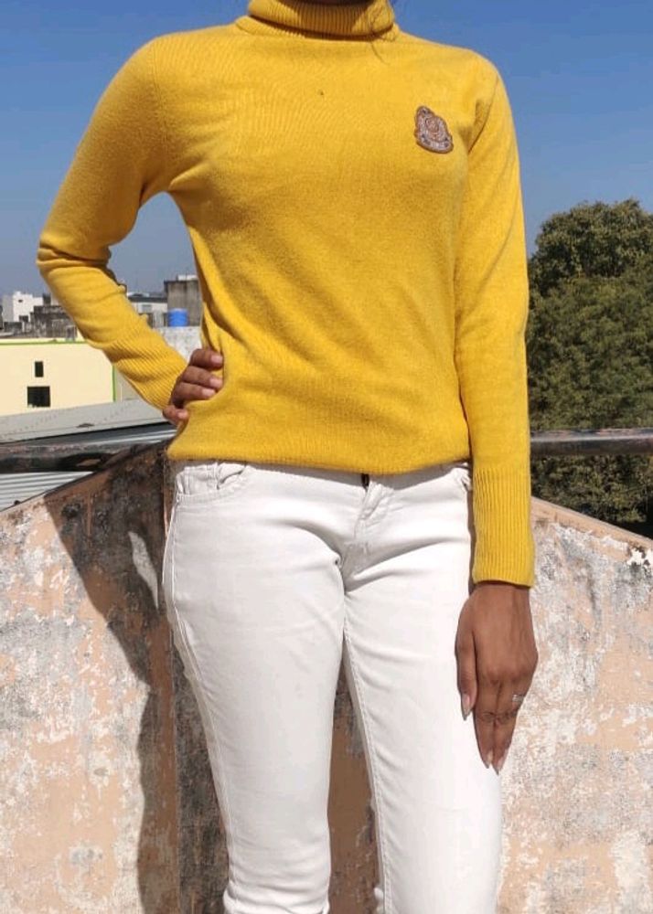 High Neck Yellow Sweater